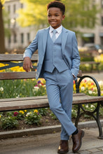 Load image into Gallery viewer, BLACKTIE "Liam" Kids Denim Blue Suit (5-Piece Set)