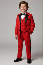 Load image into Gallery viewer, Little Tuxedos "Prodigy" Red Tuxedo (5-Piece Set)