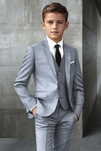 Load image into Gallery viewer, Statement "Elliot" Kids Grey 5-Piece Suit