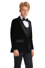 Load image into Gallery viewer, Tazio &quot;Jayden&quot; Tazio Kids Black Velvet Tuxedo (5-Piece Set)