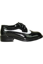 Load image into Gallery viewer, Vangelo "Chaz" Kids Black & White Tuxedo Shoes