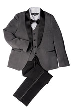 Load image into Gallery viewer, BLACKTIE &quot;London&quot; Kids Charcoal Tuxedo (5-Piece Set)