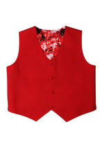 Load image into Gallery viewer, Little Tuxedos "Mason" Kids Red Suit (5-Piece Set)