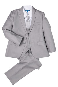 Perry Ellis "Noah" Perry Ellis Kids Light Grey Suit (5-Piece Set)