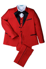 Load image into Gallery viewer, Little Tuxedos &quot;Prodigy&quot; Red Tuxedo (5-Piece Set)