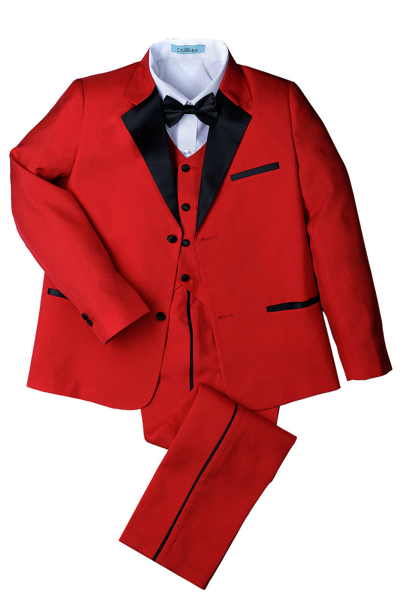 Child tuxedo jacket tails red 2025