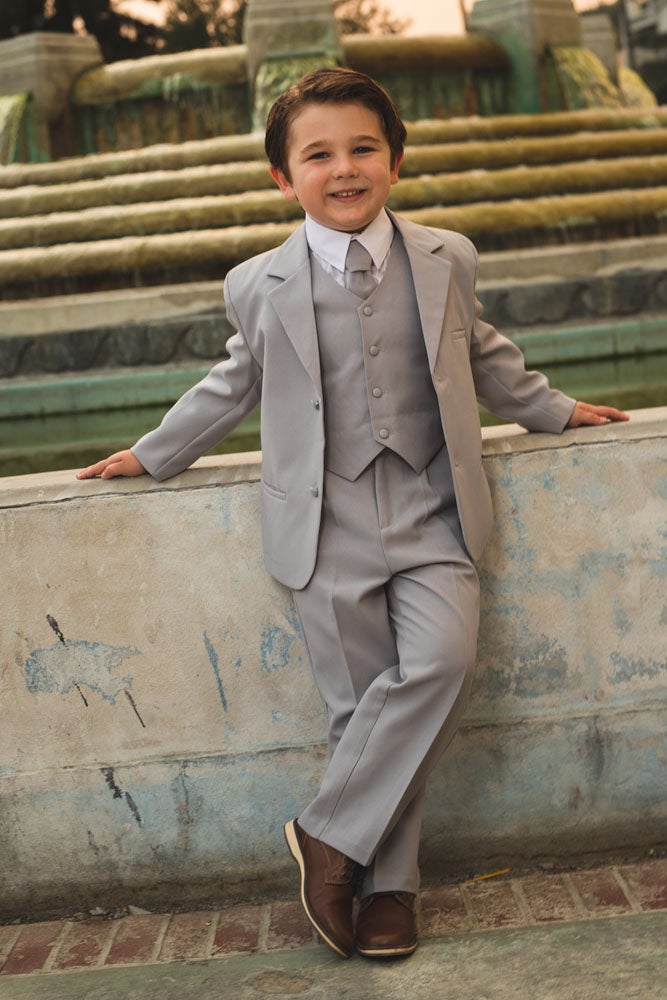 Mason" Kids Light Grey Suit – LittleTuxedos.com