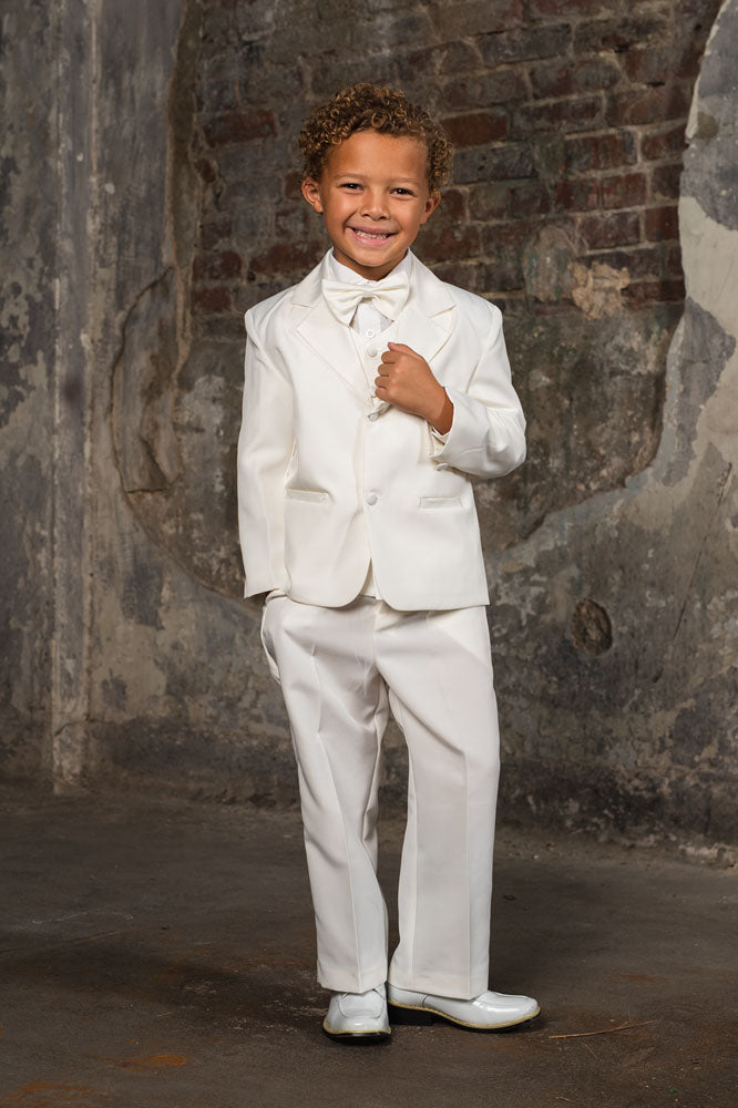 Peanut Butter Collection Bond Kids Ivory Tuxedo 5-Piece Set 2 Boys Peanut Butter Collection Bond Kids Ivory Tuxedo 5-Piece Set 2 Boys