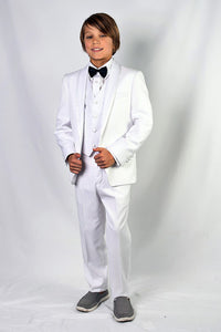 Statement "Genova" Kids White Shawl Tuxedo 5-Piece Set