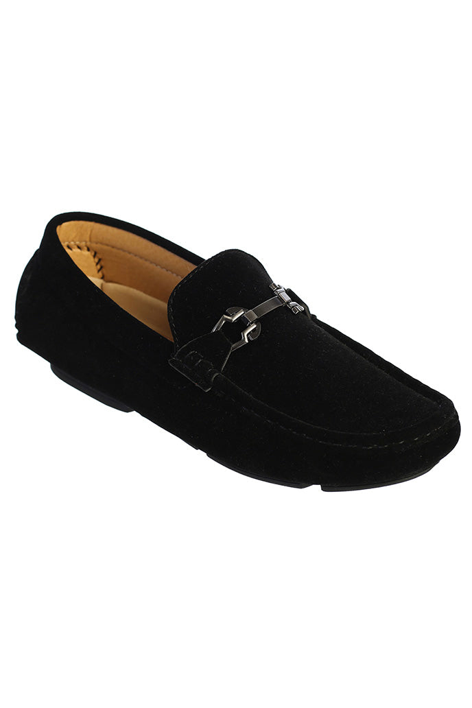 Boys Velvet Horsebit Slip On Loafers 5 Toddler-8 Kids 13 Kids / Black