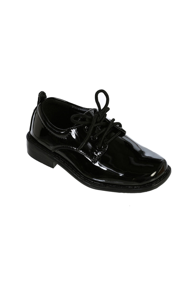 boys dress shoes black Tip Top Kids Lincoln Kids Square Toe Lace Up Tuxedo 8T Size 14.5 UNTUCKit | Wrinkle-Free Black these flat Size:US:4-6