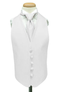 Cardi White Herringbone Kids Tuxedo Vest