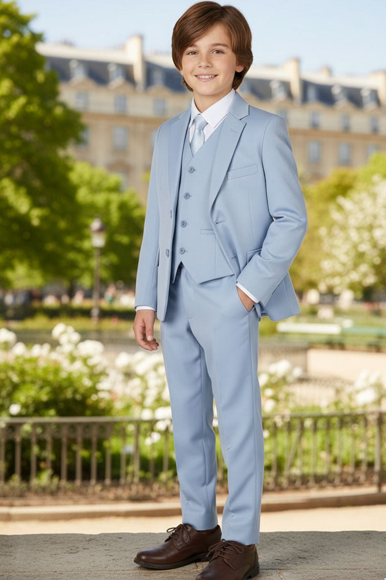 BLACKTIE Liam Kids Powder Blue Suit (5-Piece Set) 10 Boys