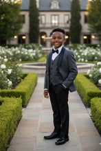 Load image into Gallery viewer, BLACKTIE &quot;London&quot; Kids Charcoal Tuxedo (5-Piece Set)
