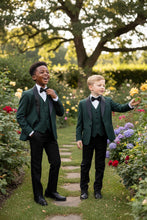 Load image into Gallery viewer, BLACKTIE &quot;London&quot; Kids Hunter Green Tuxedo (5-Piece Set)