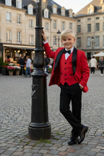 Load image into Gallery viewer, BLACKTIE &quot;London&quot; Kids Red Tuxedo (5-Piece Set)
