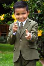 Load image into Gallery viewer, Cleo &quot;Oasis&quot; Kids Safari Olive Linen Suit (5-Piece Set)