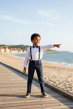 Load image into Gallery viewer, Little Tuxedos &quot;Wyatt&quot; Kids Navy 4-Piece Barn Wedding Set