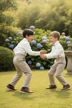 Load image into Gallery viewer, Little Tuxedos &quot;Wyatt&quot; Kids Sand 4-Piece Barn Wedding Set