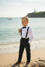 Load image into Gallery viewer, Little Tuxedos &quot;Wyatt&quot; Kids Black 4-Piece Barn Wedding Set