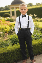 Load image into Gallery viewer, Little Tuxedos &quot;Wyatt&quot; Kids Black 4-Piece Barn Wedding Set