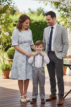 Load image into Gallery viewer, Little Tuxedos &quot;Wyatt&quot; Kids Heather Grey 4-Piece Barn Wedding Set