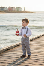 Load image into Gallery viewer, Little Tuxedos &quot;Wyatt&quot; Kids Heather Grey 4-Piece Barn Wedding Set