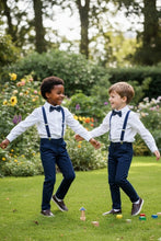 Load image into Gallery viewer, Little Tuxedos &quot;Wyatt&quot; Kids Navy 4-Piece Barn Wedding Set