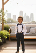 Load image into Gallery viewer, Little Tuxedos &quot;Wyatt&quot; Kids Navy 4-Piece Barn Wedding Set