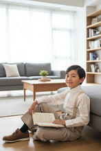 Load image into Gallery viewer, Little Tuxedos &quot;Wyatt&quot; Kids Sand 4-Piece Barn Wedding Set