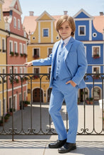Load image into Gallery viewer, Little Tuxedos &quot;Mason&quot; Kids Cornflower Blue Suit (5-Piece Set)