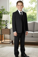 Load image into Gallery viewer, Little Tuxedos &quot;Mason&quot; Kids Dark Charcoal Suit (5-Piece Set)