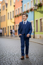 Load image into Gallery viewer, Little Tuxedos &quot;Mason&quot; Kids Indigo Suit (5-Piece Set)