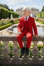 Load image into Gallery viewer, Little Tuxedos &quot;Mason&quot; Kids Red Suit (5-Piece Set)