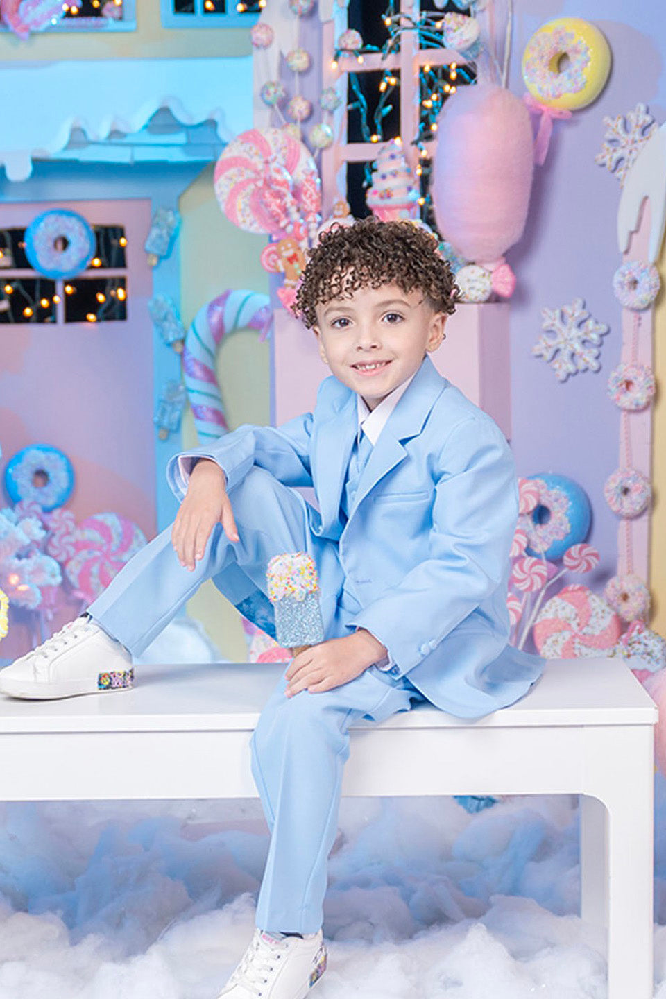 Little Tuxedos Mason Kids Sky Blue Suit 5 Piece Set 10 Boys
