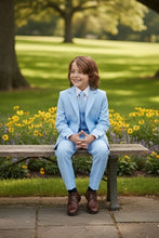 Load image into Gallery viewer, Little Tuxedos &quot;Mason&quot; Kids Sky Blue Suit (5-Piece Set)