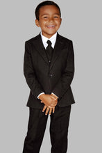 Load image into Gallery viewer, Cleo &quot;Oasis&quot; Kids Safari Black Linen Suit (5-Piece Set)