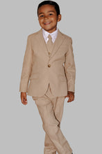 Load image into Gallery viewer, Cleo &quot;Oasis&quot; Kids Safari Tan Linen Suit (5-Piece Set)