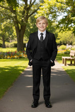 Load image into Gallery viewer, Perry Ellis &quot;Noah&quot; Perry Ellis Kids Black Suit (5-Piece Set)