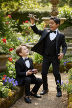 Load image into Gallery viewer, Perry Ellis &quot;Trent&quot; Perry Ellis Kids Black Tuxedo (5-Piece Set)