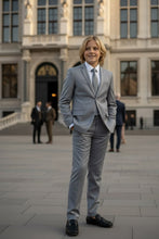 Load image into Gallery viewer, Perry Ellis &quot;Noah&quot; Perry Ellis Kids Light Grey Suit (5-Piece Set)