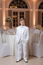 Load image into Gallery viewer, Little Tuxedos "Princeton" Kids White Tuxedo (5-Piece Set)