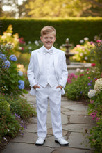 Load image into Gallery viewer, Little Tuxedos "Princeton" Kids White Tuxedo (5-Piece Set)