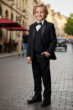 Load image into Gallery viewer, Little Tuxedos &quot;Prodigy&quot; Kids Black Tuxedo (5-Piece Set)
