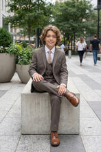 Load image into Gallery viewer, Perry Ellis "Sharkskin Swagger" Kids Cocoa Suit (5-Piece Set)