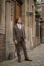 Load image into Gallery viewer, Perry Ellis "Sharkskin Swagger" Kids Cocoa Suit (5-Piece Set)