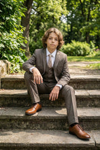 Load image into Gallery viewer, Perry Ellis "Sharkskin Swagger" Kids Cocoa Suit (5-Piece Set)