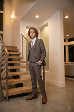 Load image into Gallery viewer, Perry Ellis "Sharkskin Swagger" Kids Cocoa Suit (5-Piece Set)