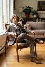 Load image into Gallery viewer, Perry Ellis "Sharkskin Swagger" Kids Cocoa Suit (5-Piece Set)