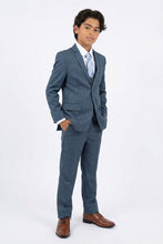 Load image into Gallery viewer, Perry Ellis "Sharkskin Swagger" Kids Mid-Navy Suit (5-Piece Set)